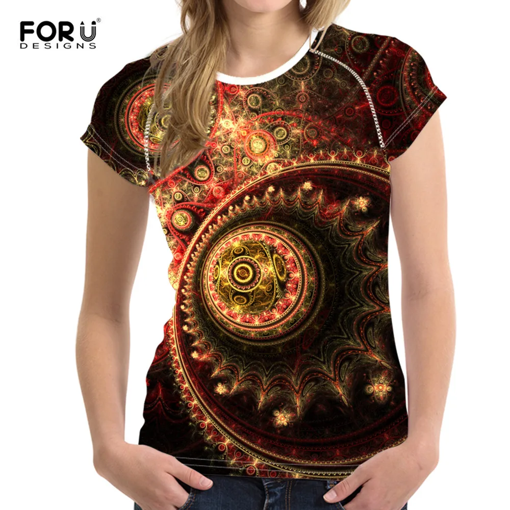 Forudesigns/горячее предложение Для женщин футболка Dazzle Цвет шаблон Леди Мода Печать