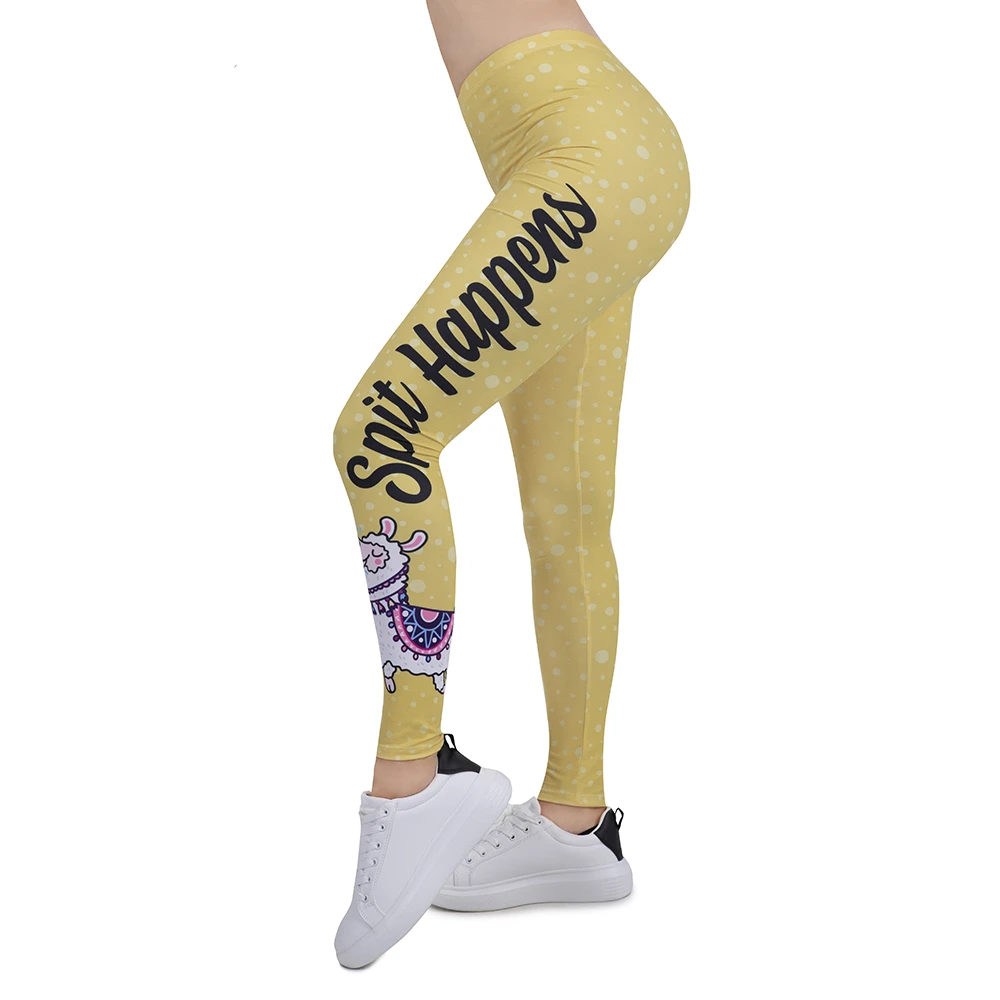 

New Design Women Legging Funny Alpaca Printing Leggins Slim High Elasticity Legins Fitness Leggings Female Pants