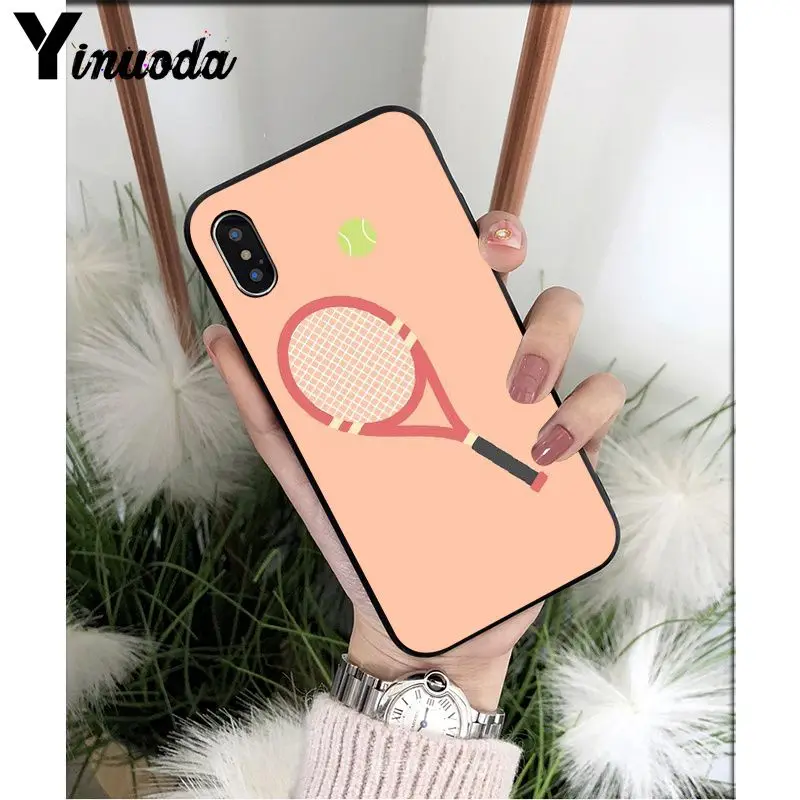 Yinuoda Теннисная ракетка Coque Shell чехол для телефона Apple iPhone 8 7 6 6S Plus X XS MAX 5 5S SE XR сотовые телефоны