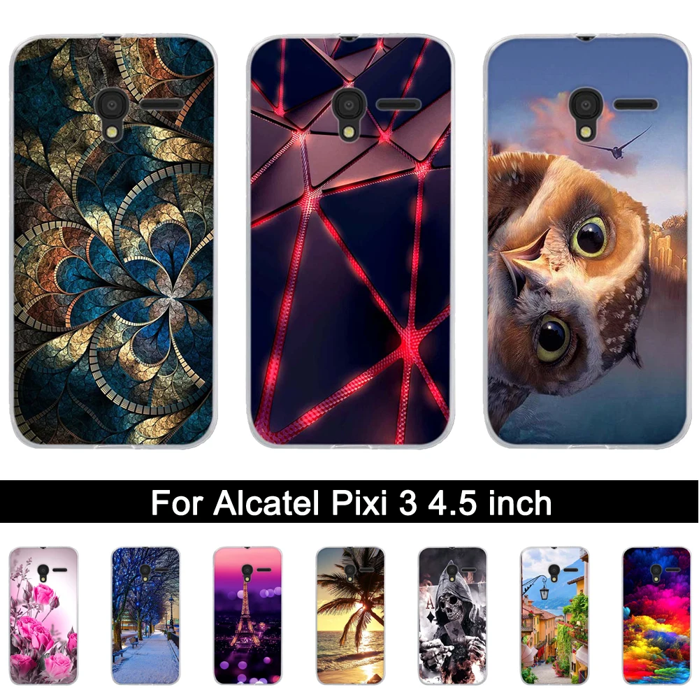 Силиконовый чехол для телефона Alcatel One Touch Pixi 3 4 5 &quot5017 5017D 5017X 5019D с принтом задняя