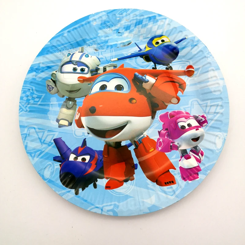 Набор посуды для 30 человек сувениры мальчиков тематические тарелки Superwings