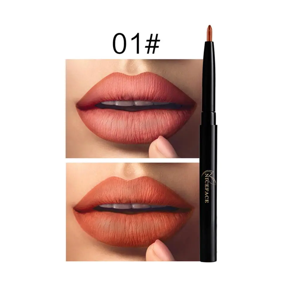 NICEFACE Pro, 12 цветов, матовый карандаш для губ, сексуальный красный Водостойкий карандаш для губ, стойкие Карандаши для губ, полный макияж губ, инструменты для красоты - Цвет: 1