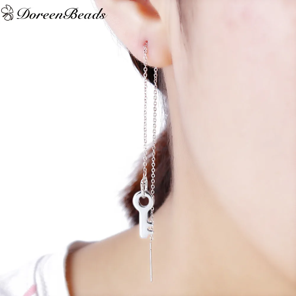 Женские серьги ридер из нержавеющей стали 304 длина 14 см 1 пара|threader earrings|ear threadscolor