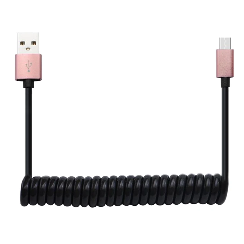 pink 100 см весенний кабель для передачи данных кабель Micro USB гибкий кабель для быстрой зарядки USB C для Xiaomi Redmi Note 5 Pro кабель для телефона Android - Цвет: pink