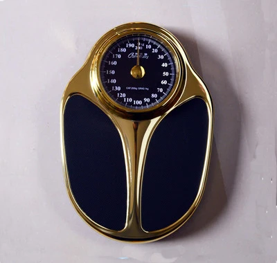 black dial 200kg Роскошный европейский стиль, Большие механические весы, напольные весы для ванной комнаты, весы для тела, весы для больниц, отелей, подарок - Цвет: black dial 200kg