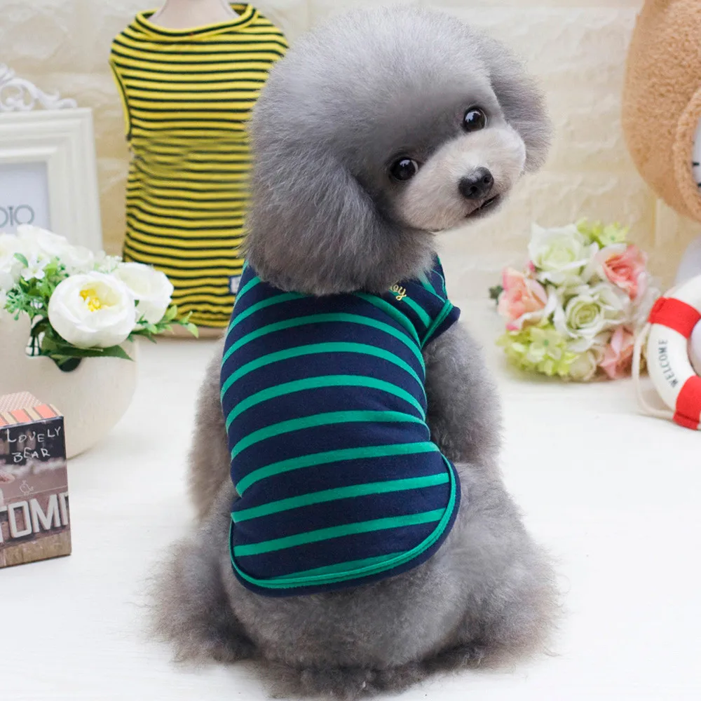 Весна и лето домашнее животное комплект одежды: полосатая триколор Atripes Жилет c