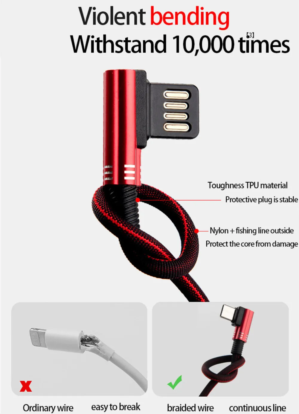 Двусторонний Реверсивный Micro USB кабель для samsung Redmi LG, локоть, шнур для зарядки телефона Android, провод для зарядки, кабель для синхронизации данных