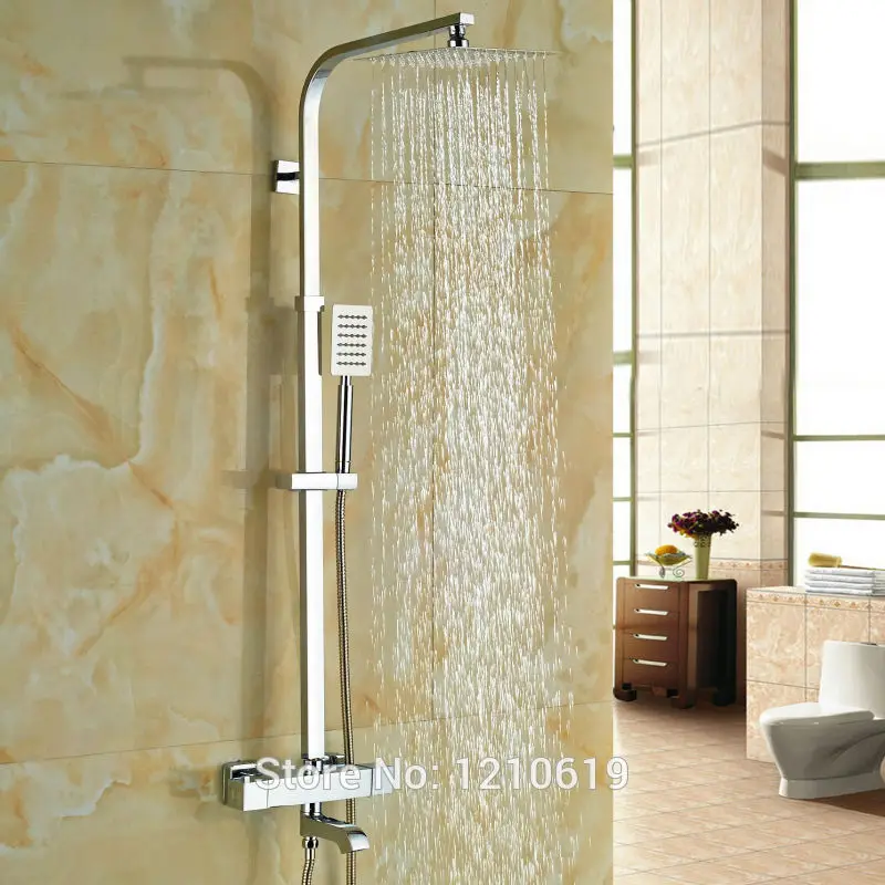 Uythner недавно 8 &quotдождевой Термостатический душ кран настенное хромированное