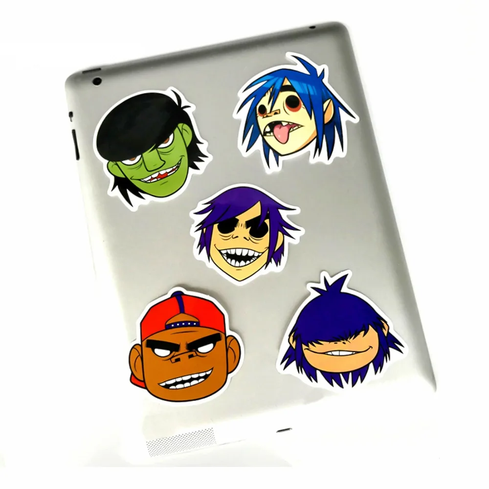 5 шт. хип хоп размытая полоса Gorillaz крутые наклейки для ноутбука скейтборд лыжи