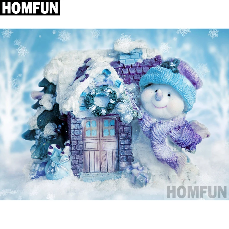 HOMFUN алмазная живопись Дом неговика картина с полными квадратными/круглыми