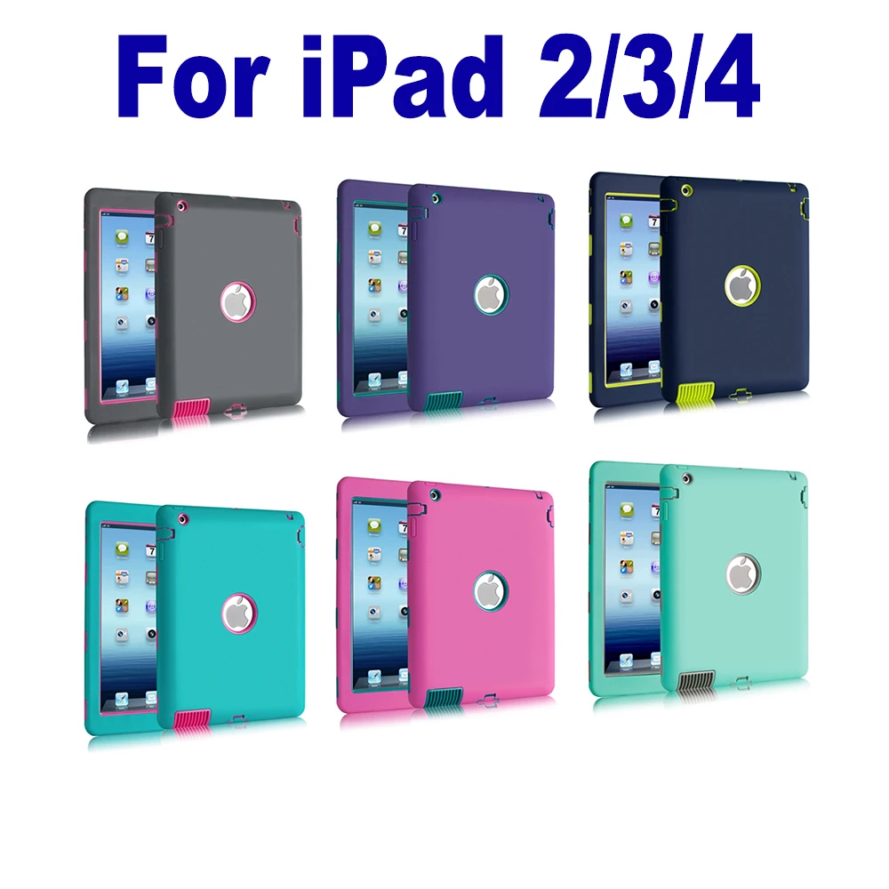 

Противоударный Гибридный чехол-подставка из ТПУ для Apple iPad 2, 3, 4, Силиконовый прочный армированный Жесткий Чехол для Apple iPad4