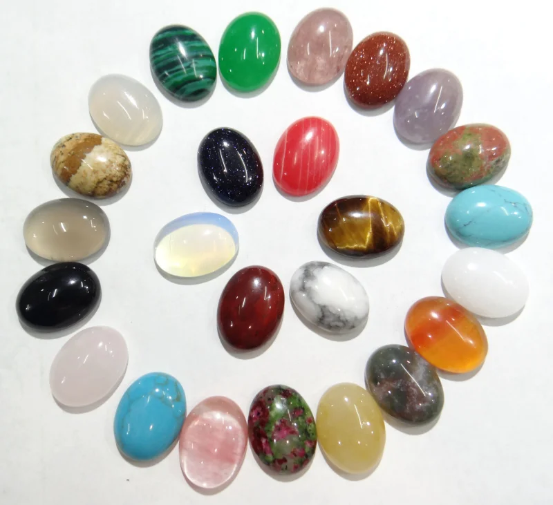 

wholesale 30pcs Quartz crystal malachite agates natural stone Oval CAB cabochon no holes beads for Jewelry& making 12x16mm