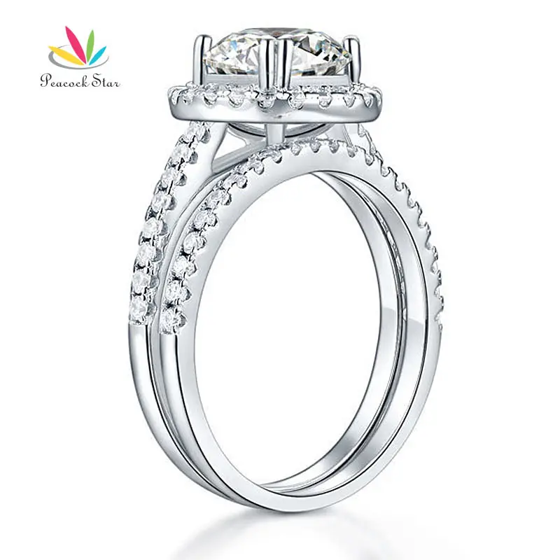 Набор серебряных колец с павлином и звездой 2 карата