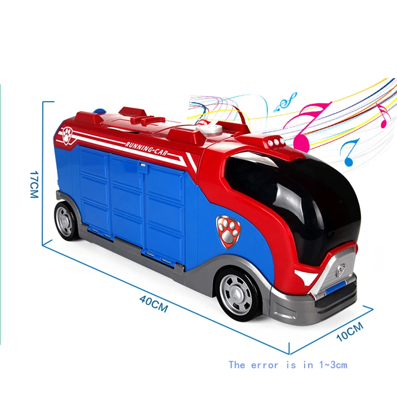 Paw Patrol игрушечный автобус Райдер капитан отправляет три автомобиля наугад CMB музыкальная модель Pow Patrol ПВХ Фигурки игрушки для детей Подарки