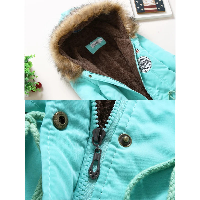 

winter fleece jacket women wadded jacket female outerwear slim winter hooded coat long cotton padded fur collar parkas plus size