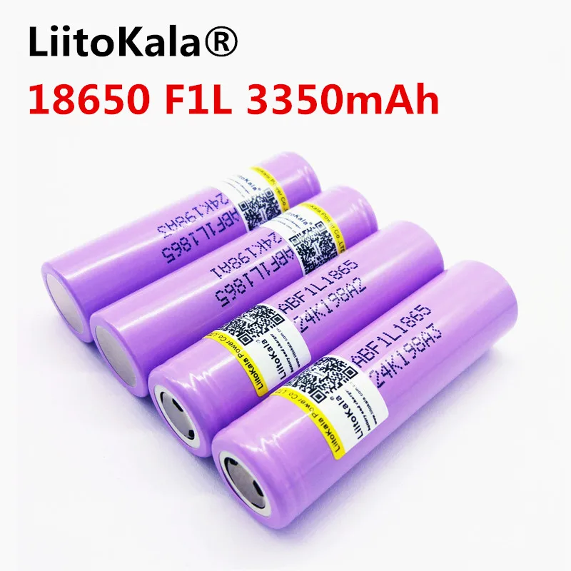 4 шт./лот liitokala 3,6 В 18650 INR18650 F1L 3350 мАч 4,2 В отрезать Перезаряжаемые Батарея