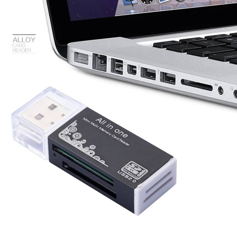 Высокоскоростной USB 2,0 все в 1 мульти-ридер карт памяти SB мобильный SDHC Micro SD к USB 2,0 MMC M2 для компьютера ноутбука
