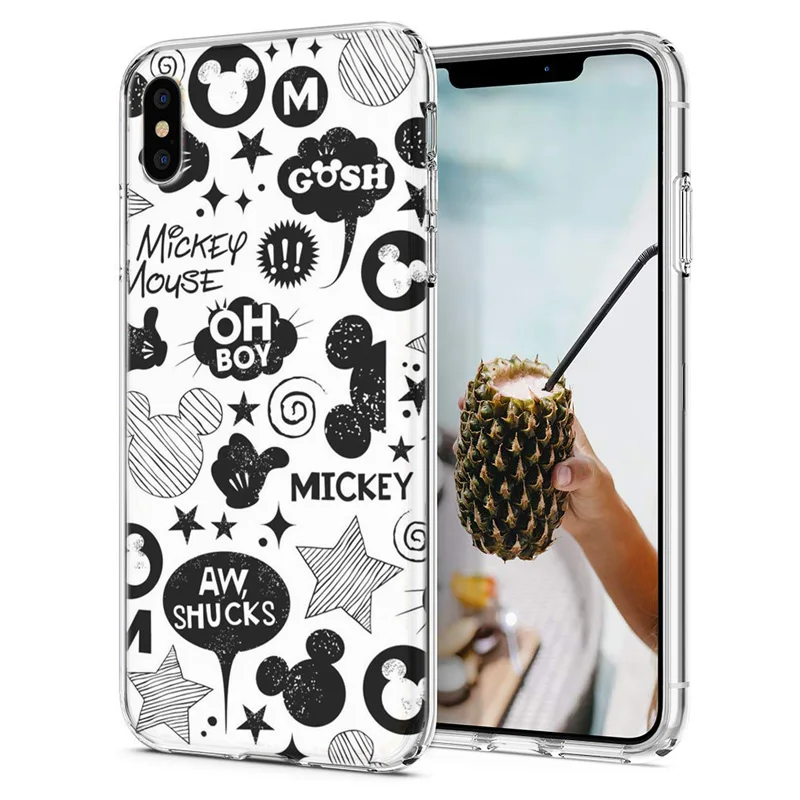 Soft Phone Case For iPhone X XS XR Covers TPU Colorful Cute Minnie Mickey Painted Fundas 6 Puls Max F102 |