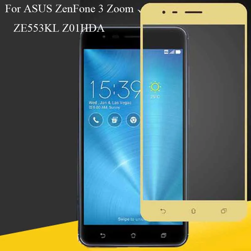 2 шт. черное полное покрытие закаленное стекло для ASUS ZenFone 3 Zoom ZE553KL Z01HDA Защитная
