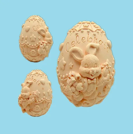 3D пасхальное яйцо силиконовая форма для мыла формочки свечей ручной работы