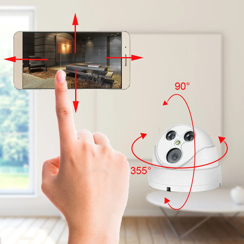 Купольная IP-камера ночного видения FHD 1080P Wi-Fi для помещений беспроводная камера