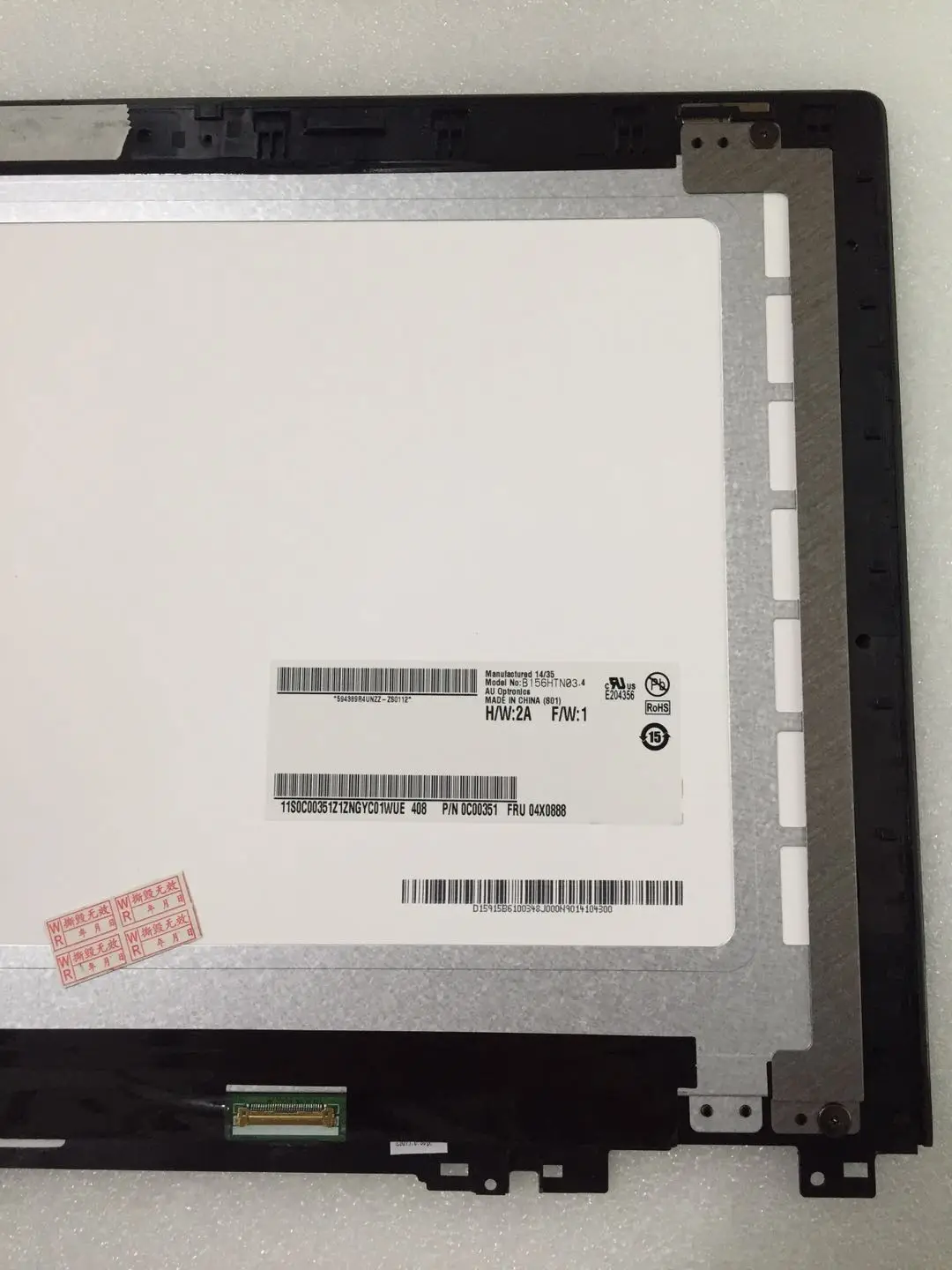 

15.6" Laptop LCD Assembly with Frame For Lenovo IdeaPad U530 Display Touch Screen Glass Digitizer B156HTN03.4