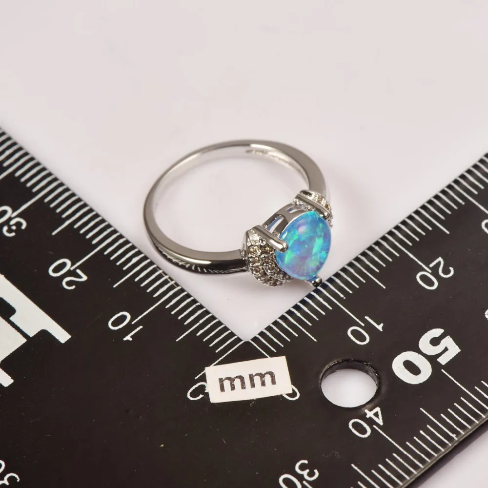 Кольцо Weinuo из белого опала с белым кристаллом в виде яблока серебро 925 пробы