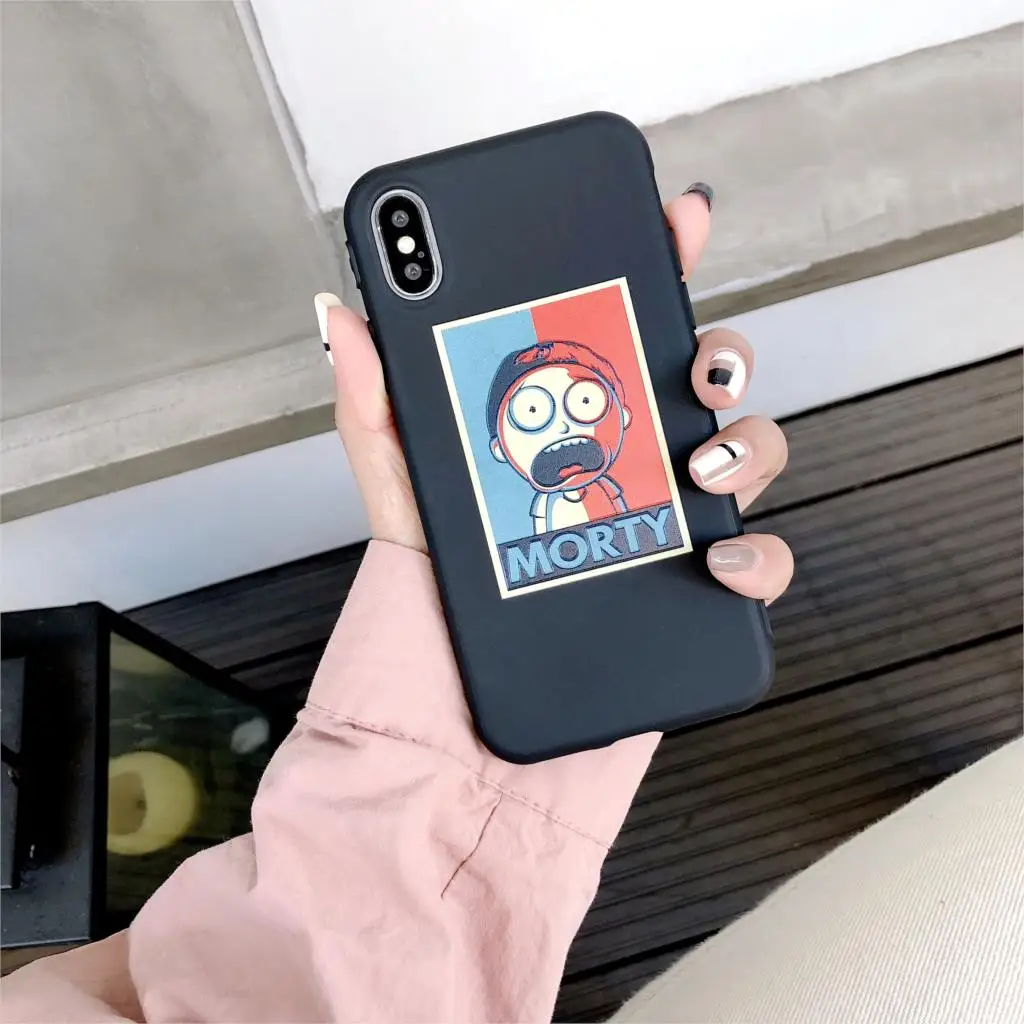 3D рельефный Рик Морти конфеты пары Funda мультфильм чехол для iPhone X XR XS Max 6 S 7 8 Plus 10