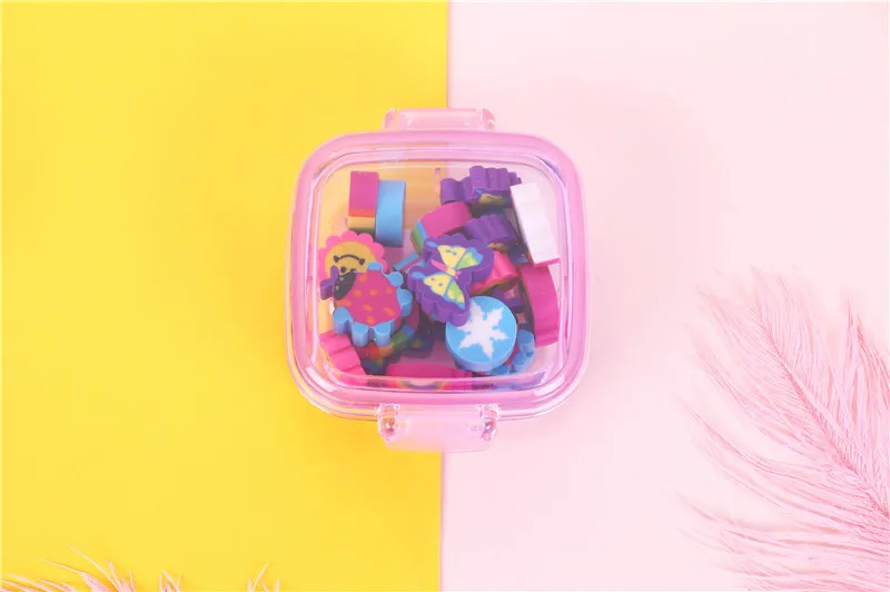 Hethrone Радужная коробка ластик gomas de borrar серия мультфильм goma de borrar канцелярские Gomme kawaii Ластики для детей резиновые