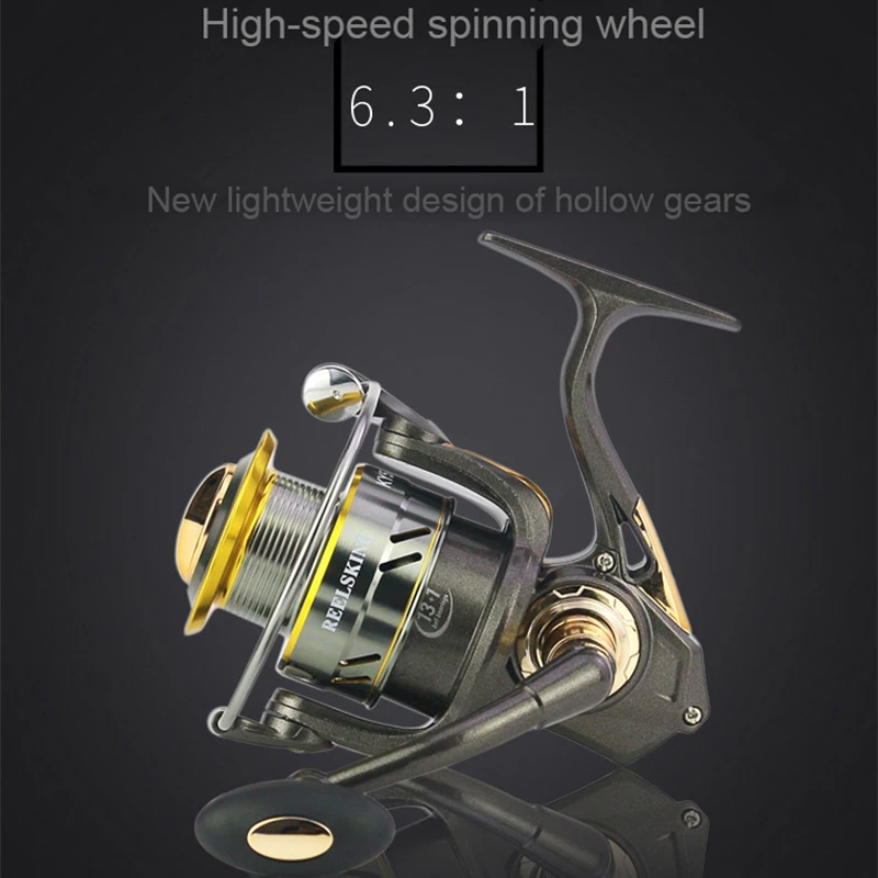 

Hot wheels Metal spinning reels fishing reel 13+1BB High speed 6.3:1 series Spinning wheel fishing wheel Lure fishing reels KY