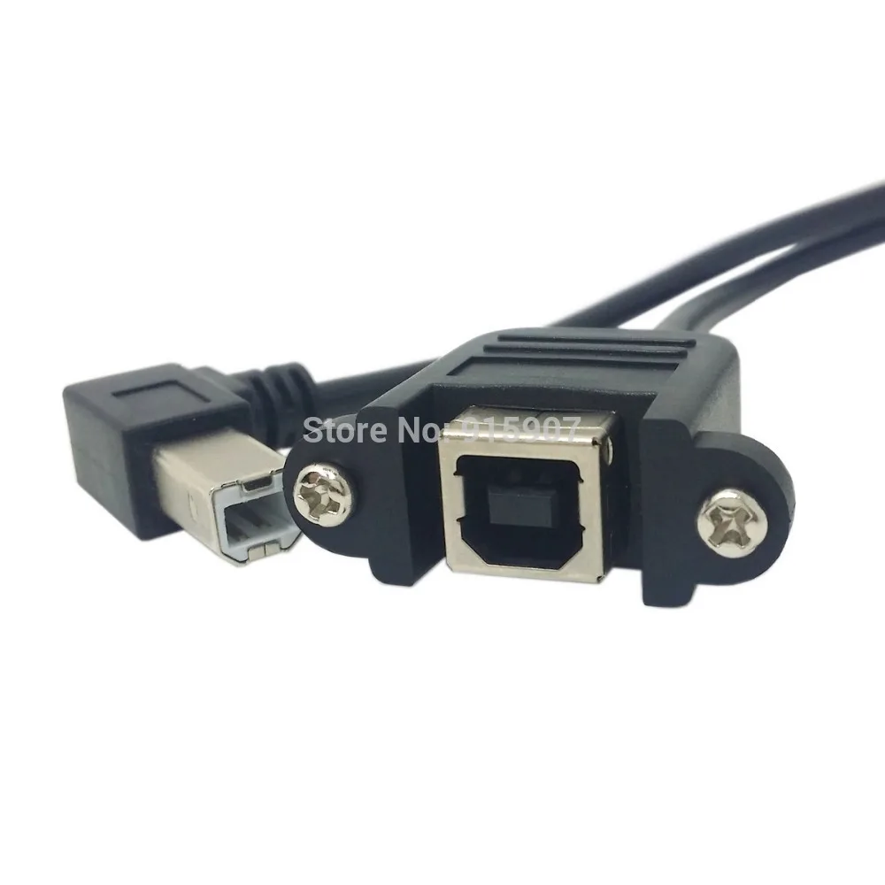 Jimier Удлинительный кабель с левым углом 90 градусов USB Тип B штекер гнездо винтами