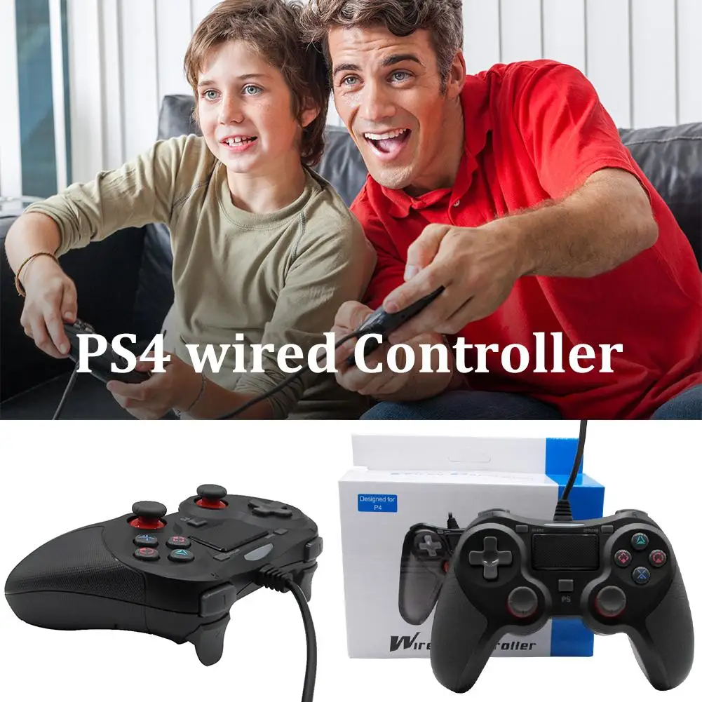 PS4 проводной контроллер USB геймпад с двойной вибрацией джойстик игра подарок