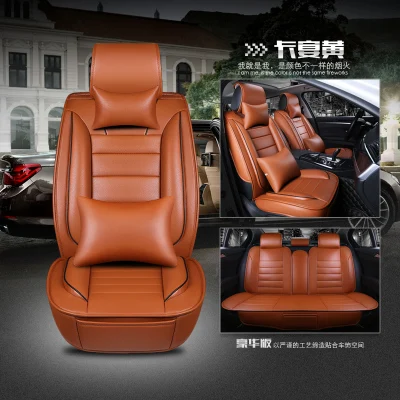 orange luxury Кожаный чехол на переднее и заднее сидение, полный комплект чехлов на автомобильное сиденье для TOYOTA Corolla RAV4 Highlander Prius Camry - Название цвета: orange luxury