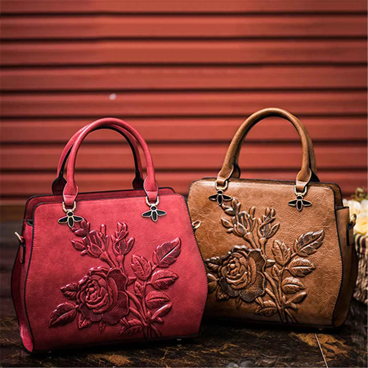 Bolsa Feminina сумка из искусственной кожи для женщин, Роскошная сумочка, женская сумка-мессенджер с тиснением и цветочным рисунком, сумка через плечо, брендовая Сумка-тоут зеленого и красного цвета