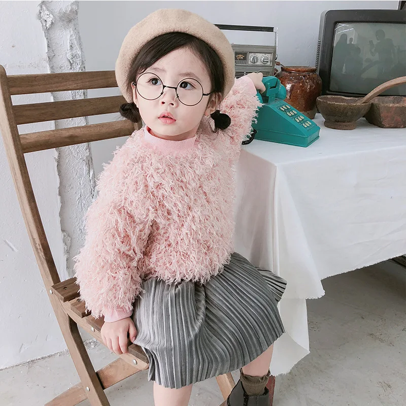 Осенне-зимние топы для маленьких девочек; теплый свитер; футболки с длинными рукавами и кисточками для девочек; детская одежда из плотного хлопка