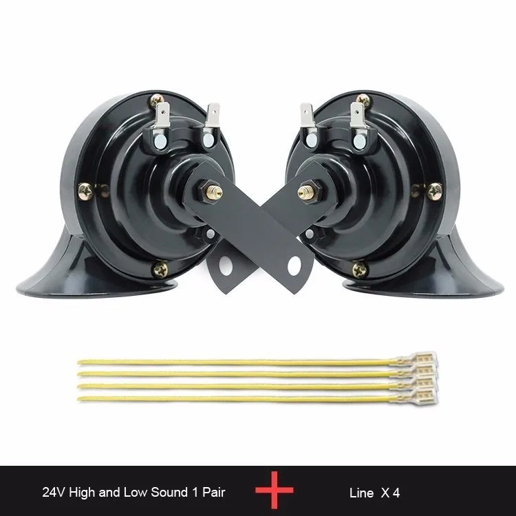 1 Pair 24V Car Horn OHANEE громкий автомобильный клаксон рожок 12v 24V Автомобильный Стайлинг Запчасти для Vespa громкость 110db Водонепроницаемый с тефлоновым покрытием автомобильный гудок - Цвет: 1 Pair 24V Car Horn