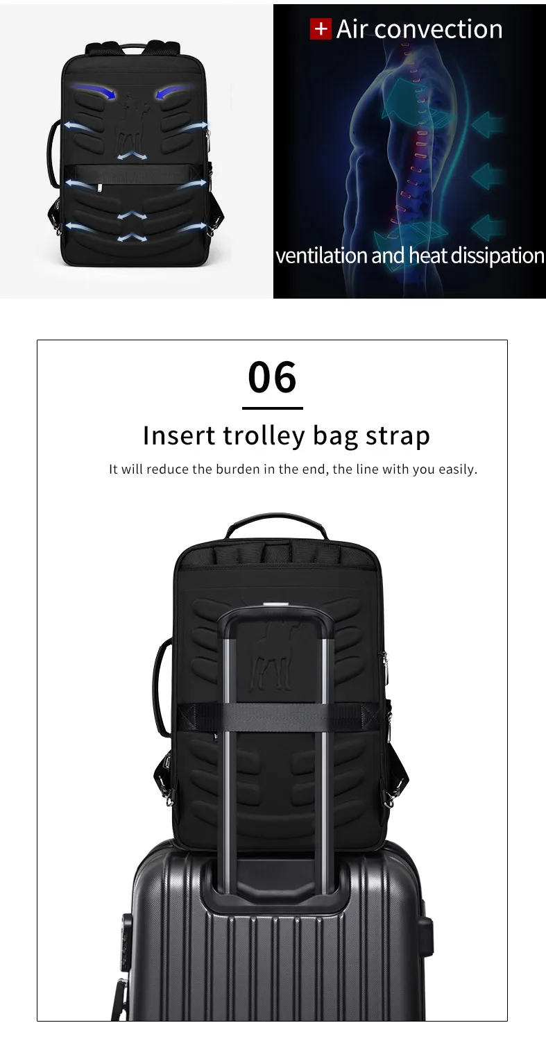 WILLIAMPOLO Men Business Backpack Travel Teenage Waterproof Slim Laptop 15.6 Backpack School Bag Fashion Style anti theft