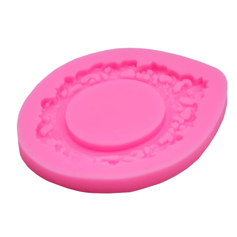 Розовый кружевной узор рамка для фотографий силиконовые карамель в формах формы