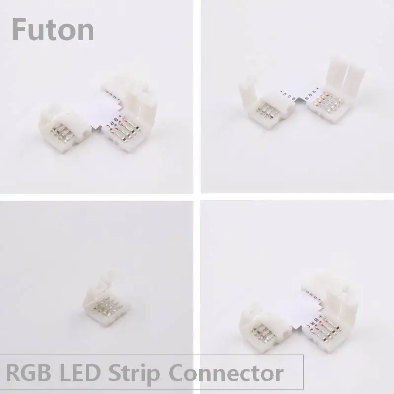 4Pin 10 мм ширина RGB светодиодные ленты Разъем Solderless светодиодный разъем (L/форма