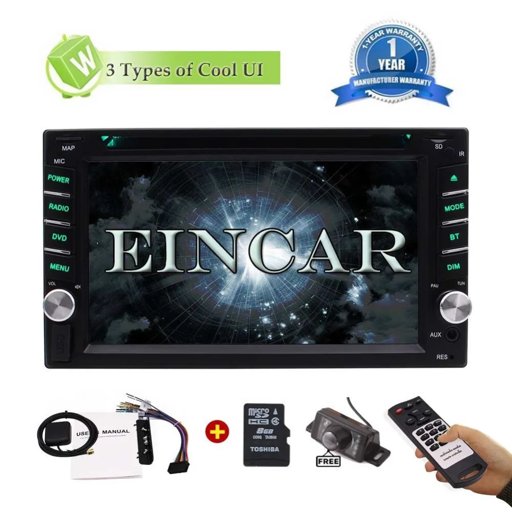 Обратная камера + двойной Din автомобильный стерео радио Bluetooth/DVD/радио/USB/TF/AUX/SWC 6 2