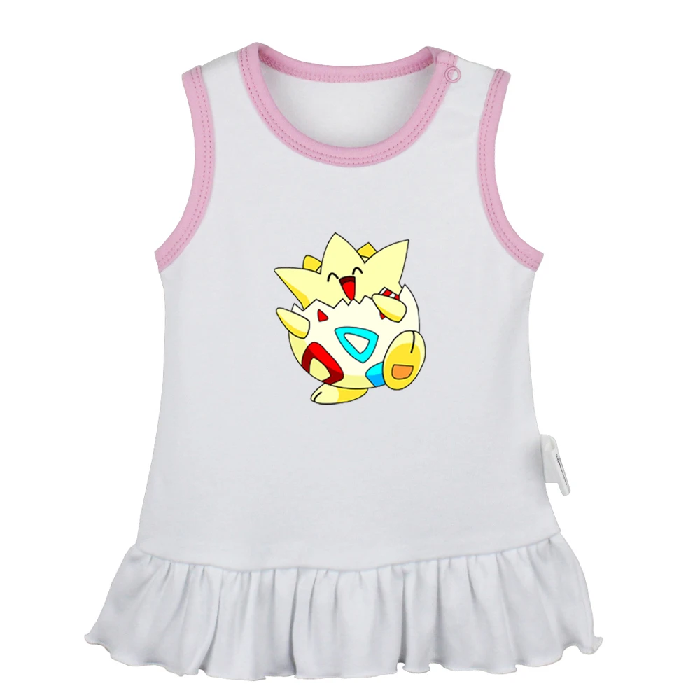 JaBabyYS667W Милый Покемон Togepi Jigglypuff Chansey Ditto Gengar Lickitung платья для новорожденных девочек платье без рукавов для малышей Одежда для младенцев - Цвет: JaBabyYS667W