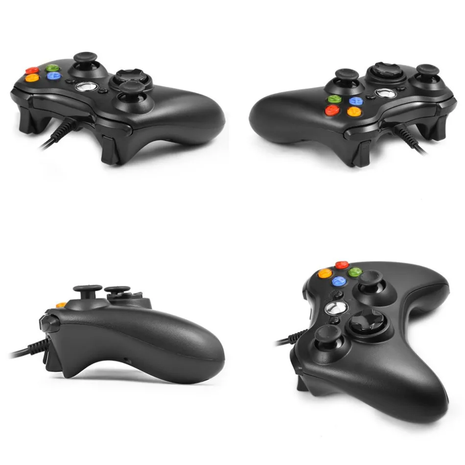 Для Xbox 360 джойстик USB проводной геймпад черный контроллер для официального microsoft PC