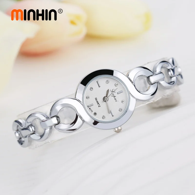 MINHIN, модные женские часы с браслетом из золота и серебра, лучший бренд, Роскошные наручные часы для женщин, Женева, кварцевые часы, очаровательные часы - Цвет: 3616