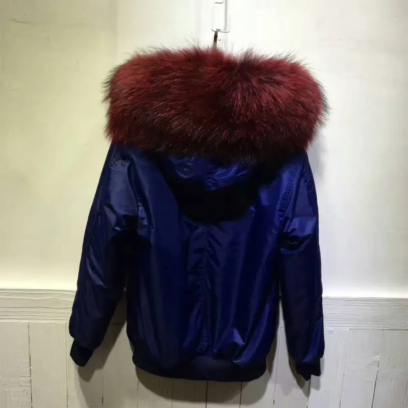 Зимняя куртка-бомбер для женщин синяя куртка винно-красная короткая версия