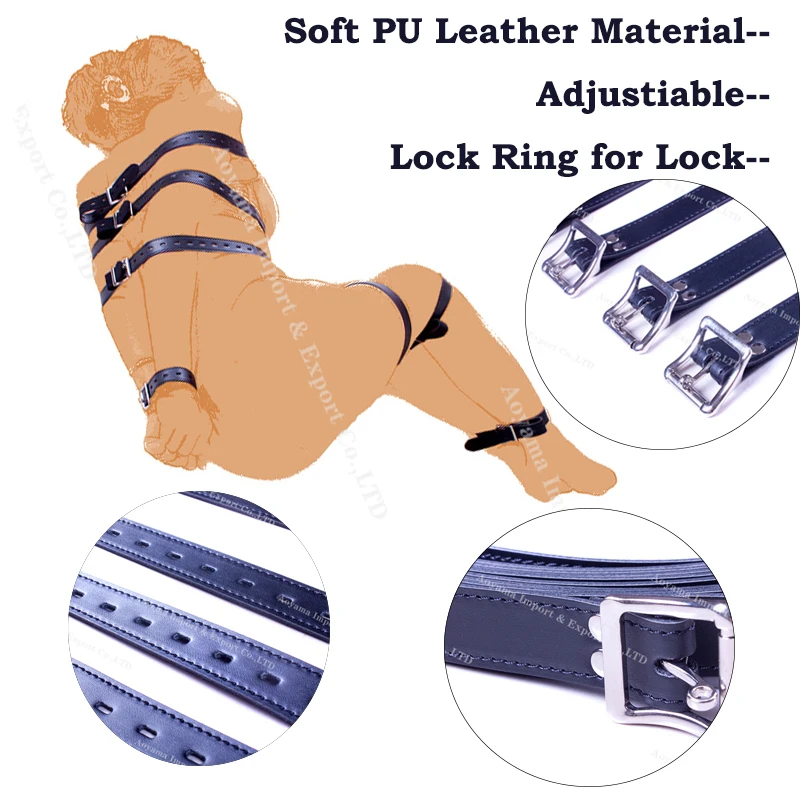 Кожаные наручники для рабыни полное ограничение тела BDSM секс фетиш страпы набор универсальный взрослый эротический магазин игрушек для пары.