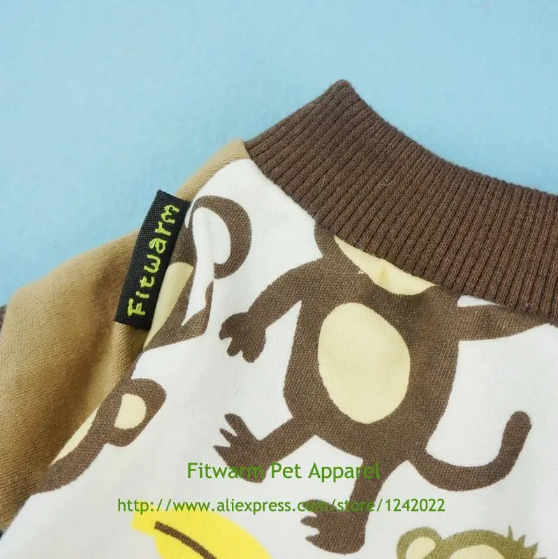 Fitwarm мягкая хлопковая Очаровательная Пижама с обезьяной и собакой одежда для