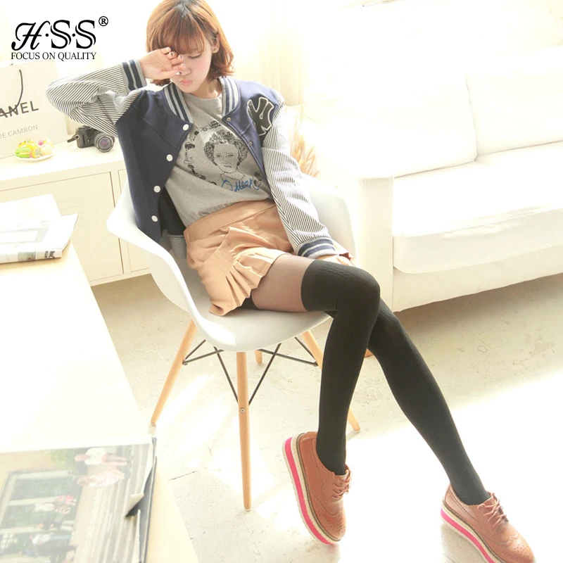 Новые осенние женские колготки выше колена с татуировкой черные цвета Gipsy Mock