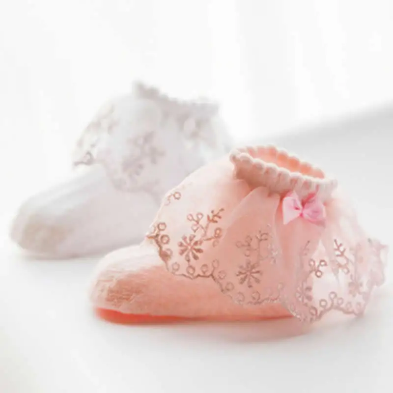 Весенне-летние сетчатые кружевные носки для маленьких девочек с жемчугом