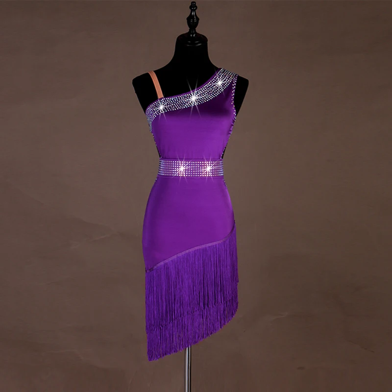 salsa dance dress girls latin clothes clothing samba costumes wear women sequins | Тематическая одежда и униформа