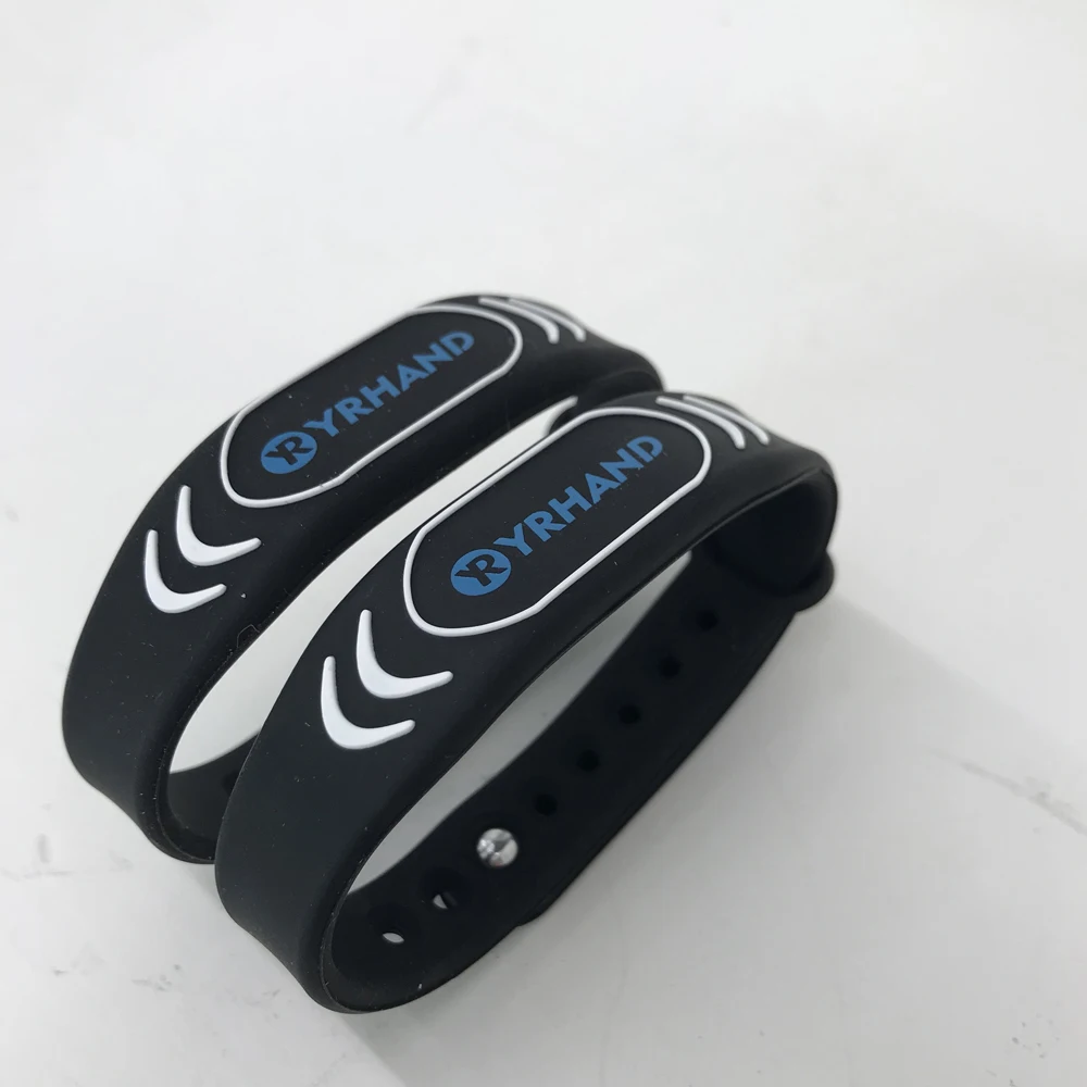 2 шт. 13 56 МГц Rfid браслеты регулируемые резиновые RFID карты черные смарт для дверные